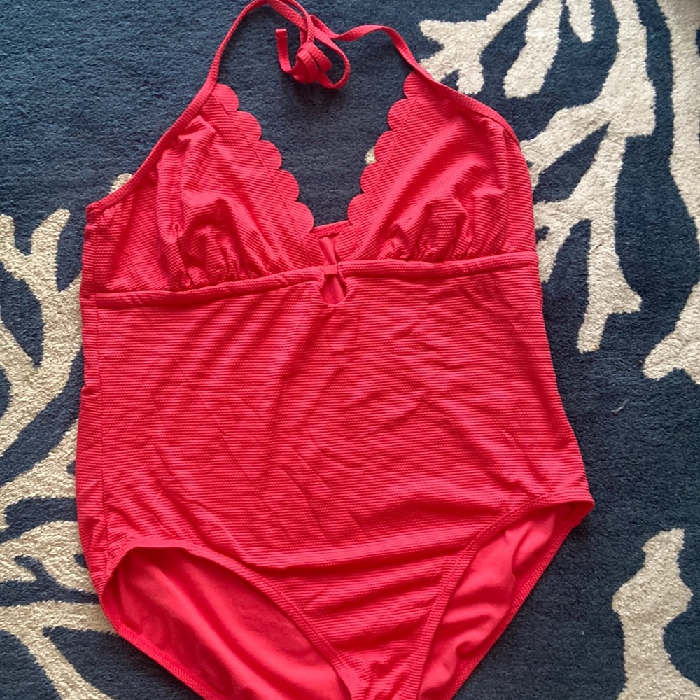 One Piece Swim Scalloped Top*